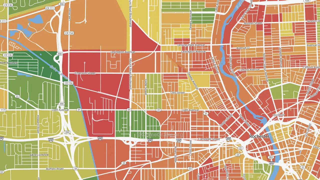 Lyell-Otis, Rochester, NY Map of Arson Rates