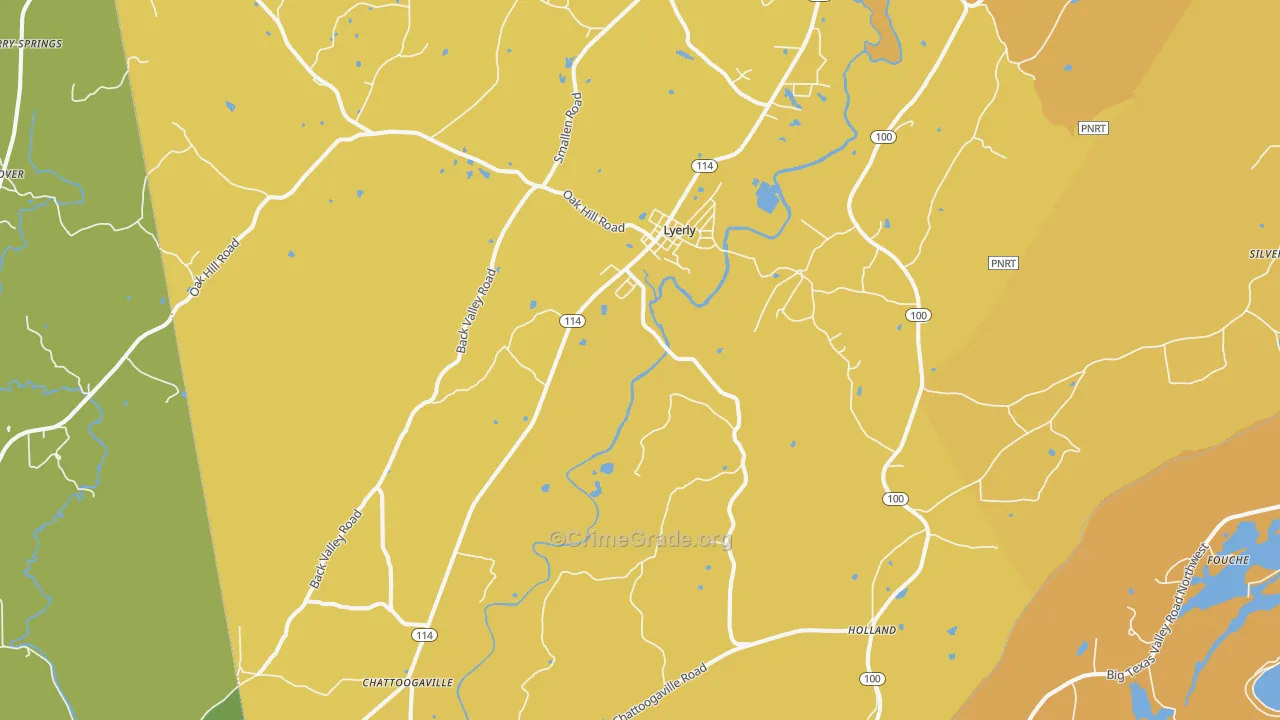 Lyerly, GA Map of Arson Rates
