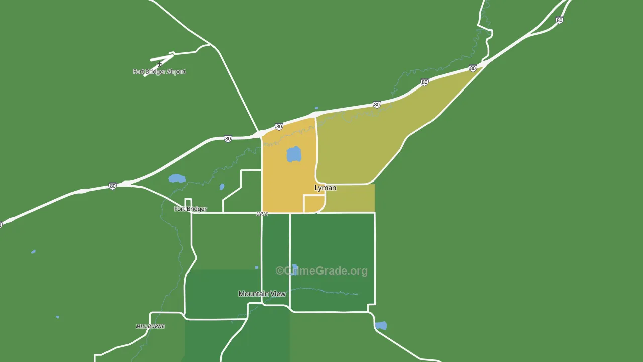 Lyman, WY Map of Arson Rates