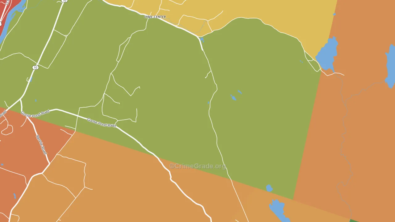Lyme Center, NH Map of Arson Rates