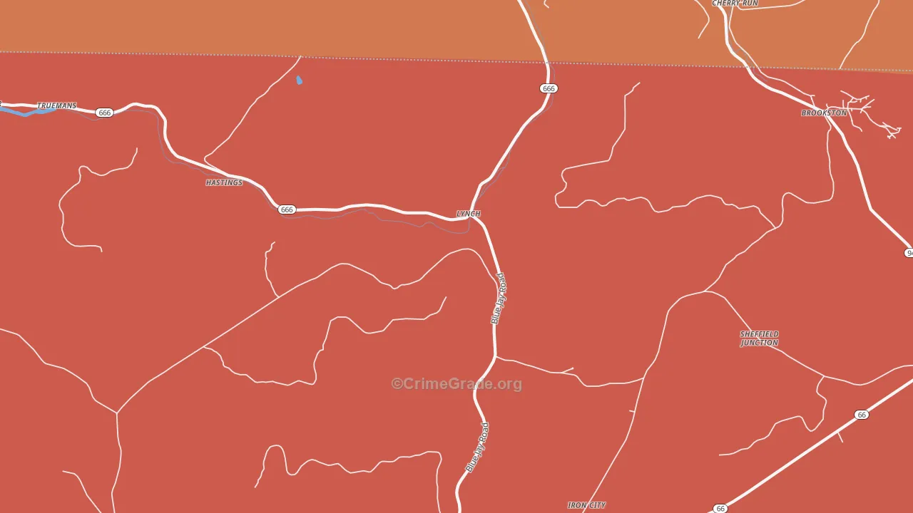 Lynch, PA Map of Arson Rates