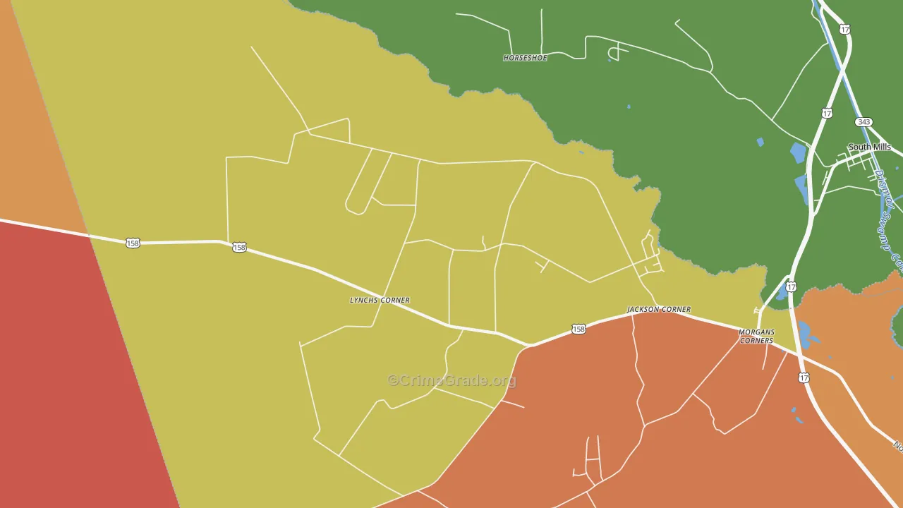 Lynchs Corner, NC Map of Arson Rates