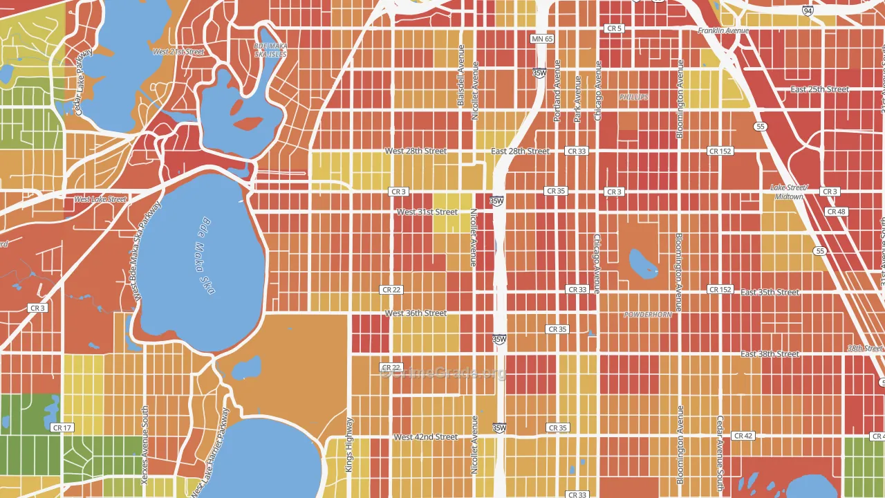Lyndale, Minneapolis, MN Map of Arson Rates