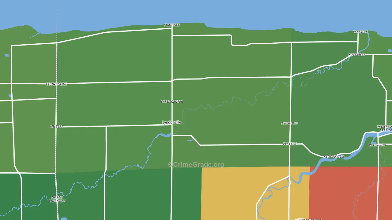Lyndonville, NY Map of Arson Rates