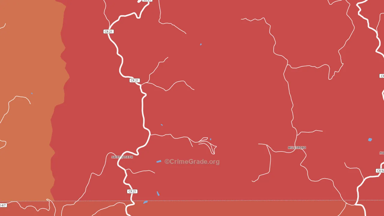 Lynn Camp, WV Map of Arson Rates
