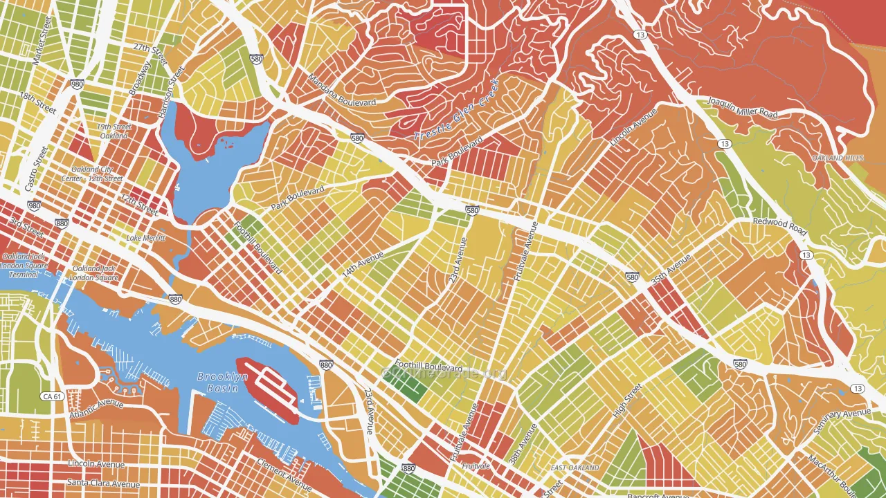 Lynn-Highland Park, Oakland, CA Map of Arson Rates