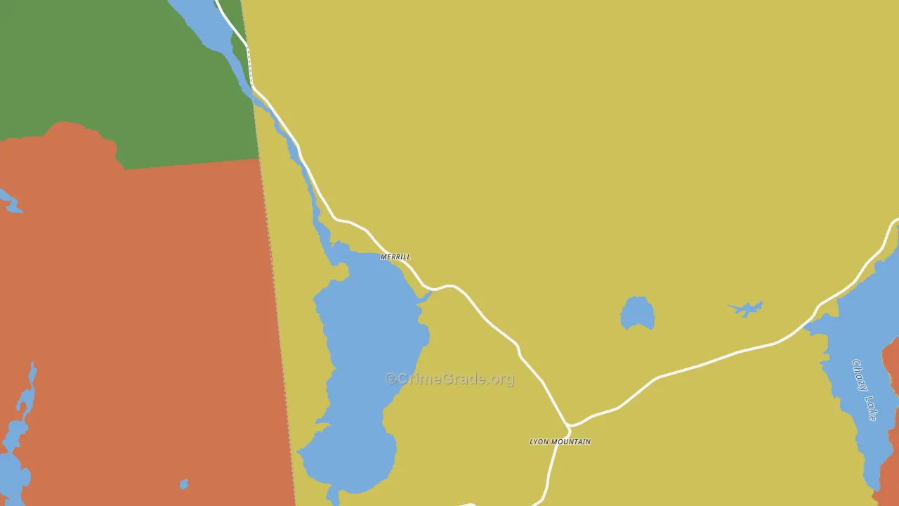Lyon Mountain, NY Map of Arson Rates