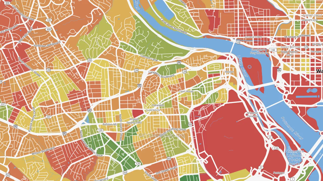 Lyon Village, Arlington, VA Map of Arson Rates