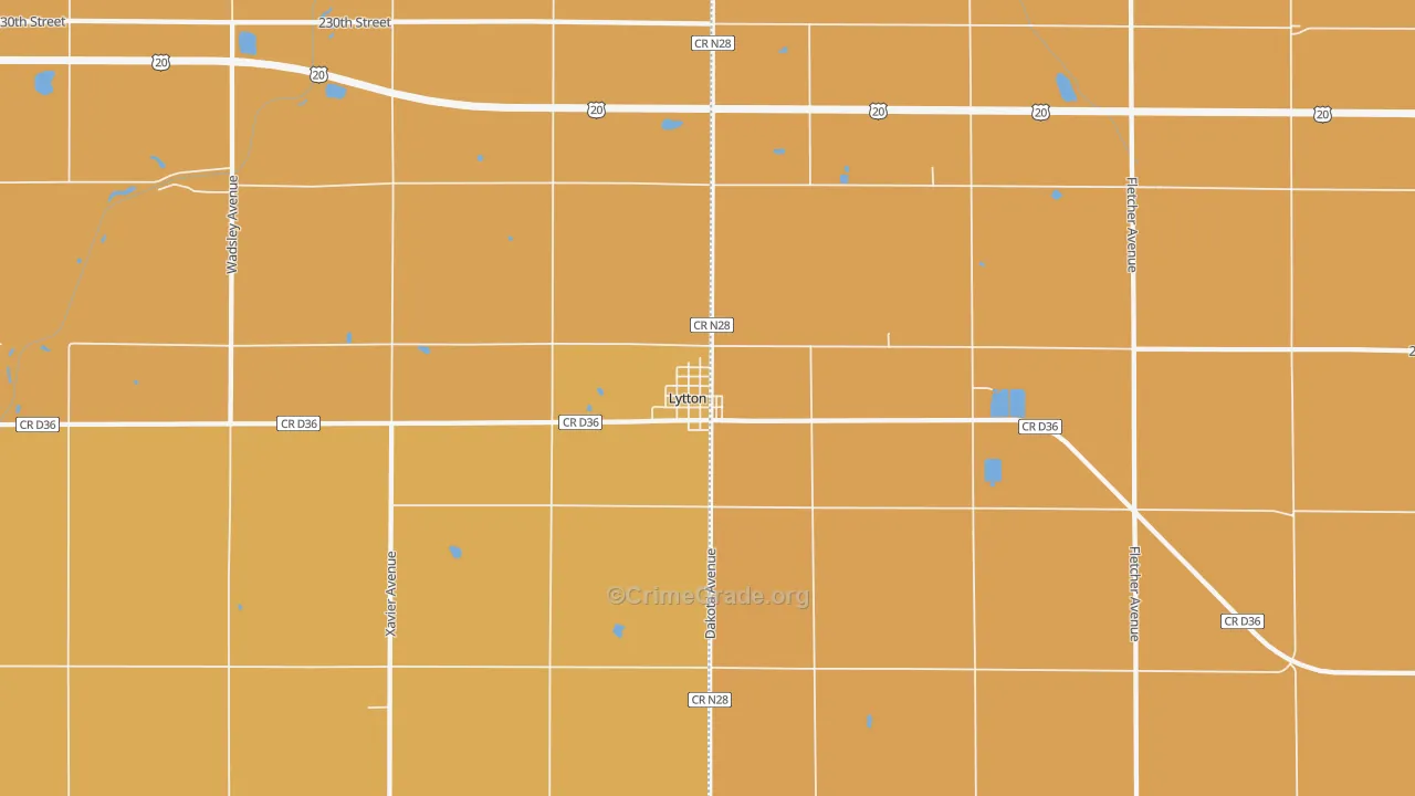 Lytton, IA Map of Arson Rates