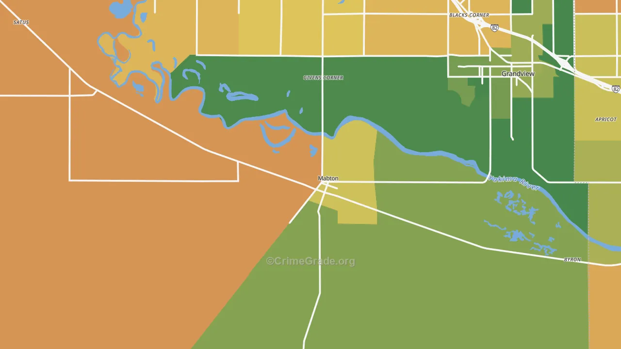 Mabton, WA Map of Arson Rates