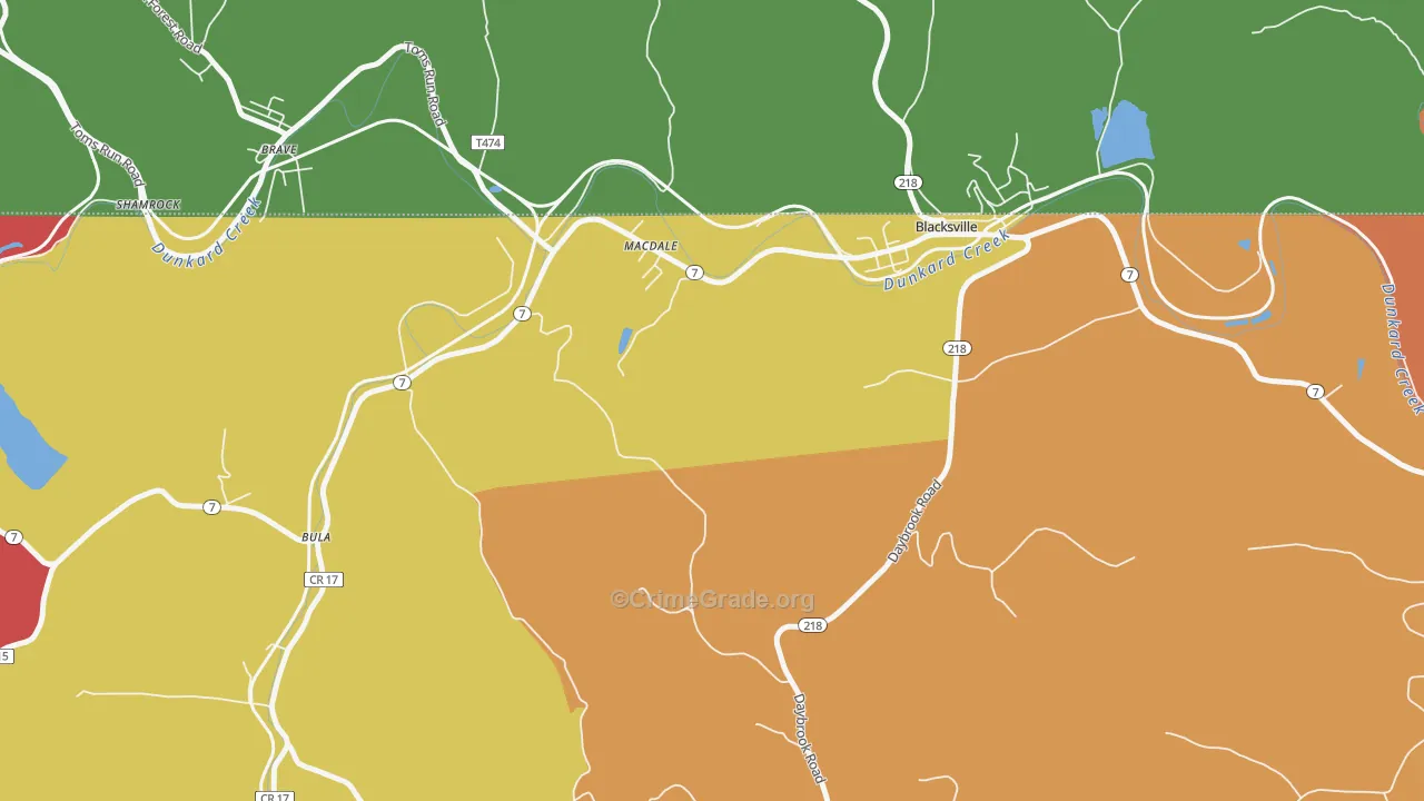 MacDale, WV Map of Arson Rates