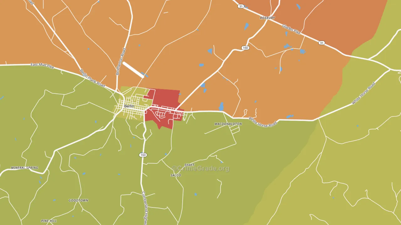 Macdonaldton, PA Map of Arson Rates