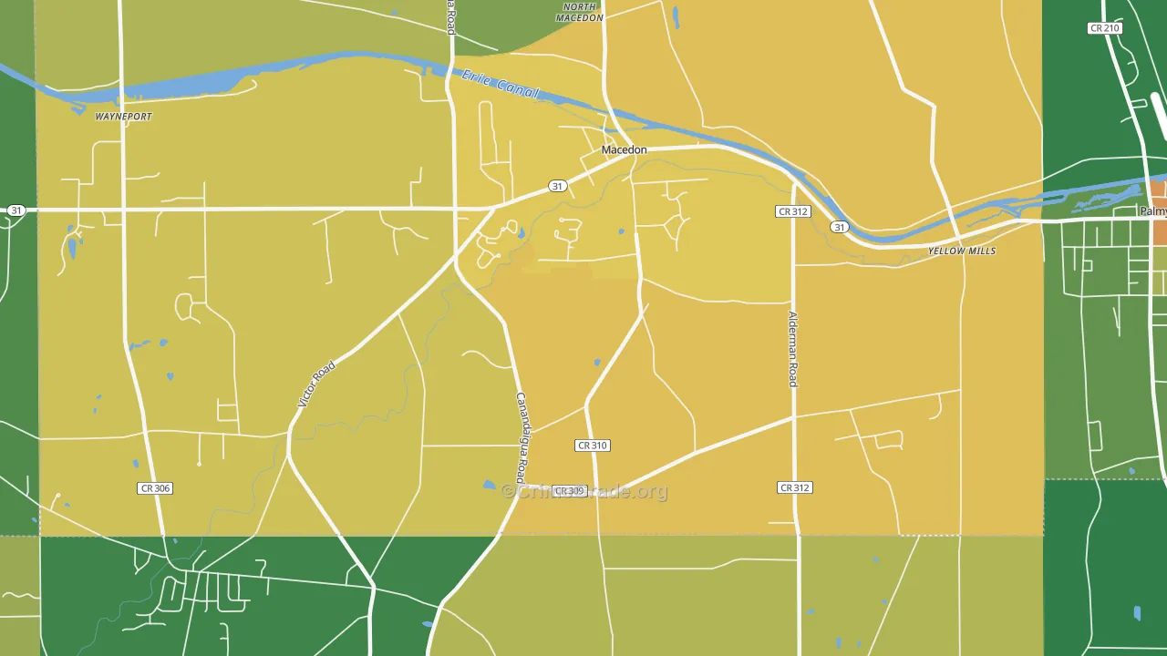 Macedon Center, NY Map of Arson Rates