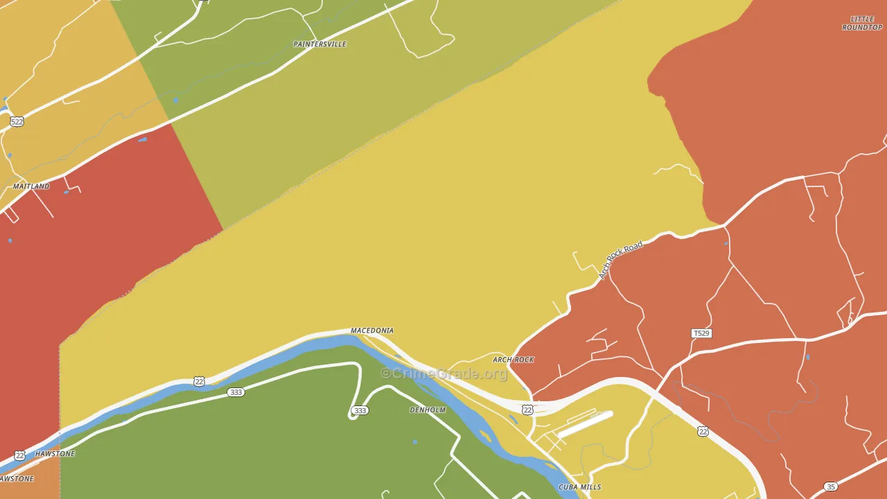 Macedonia, PA Map of Arson Rates