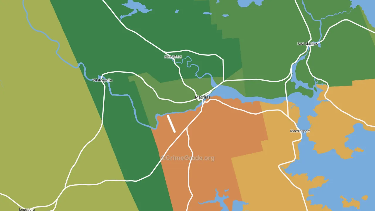 Machias, ME Map of Arson Rates