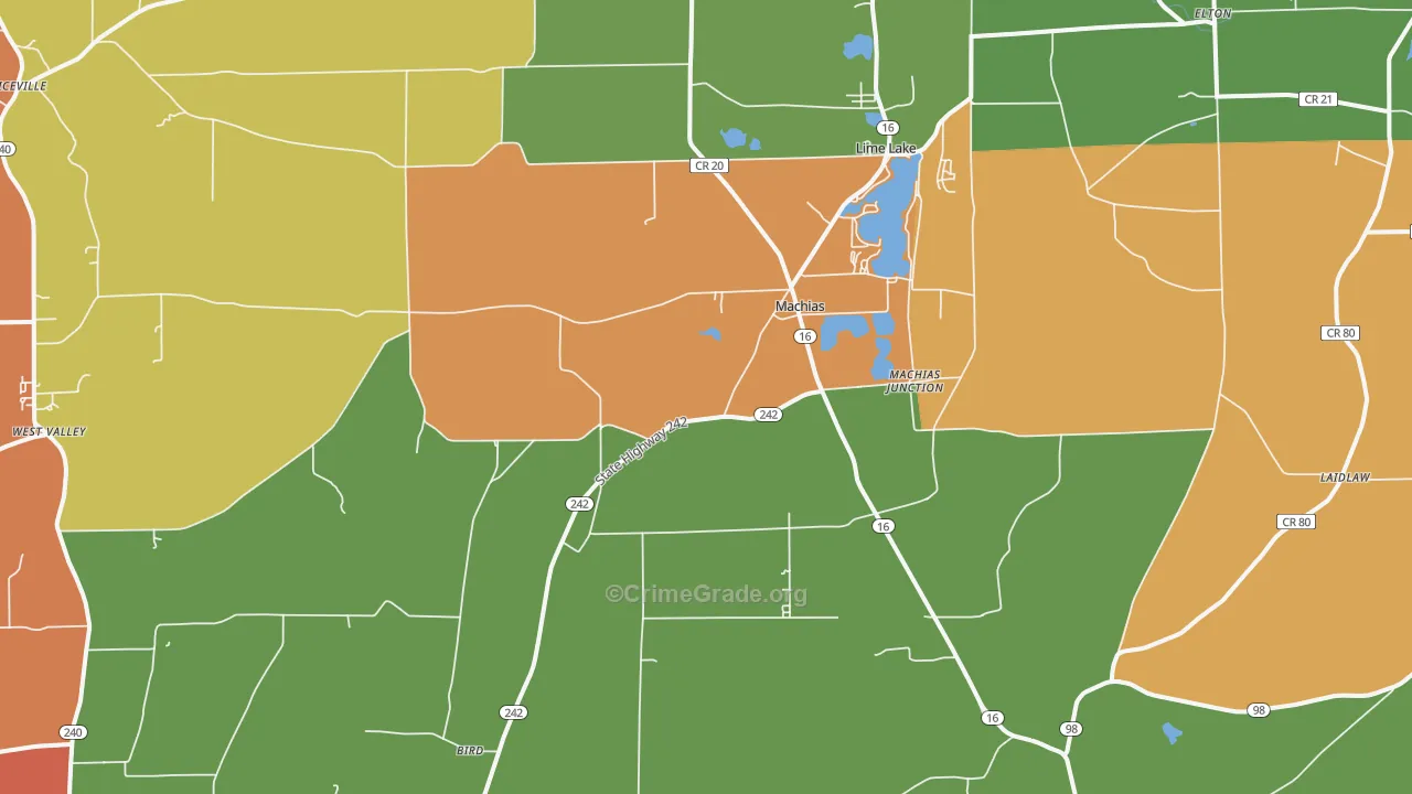 Machias, NY Map of Arson Rates