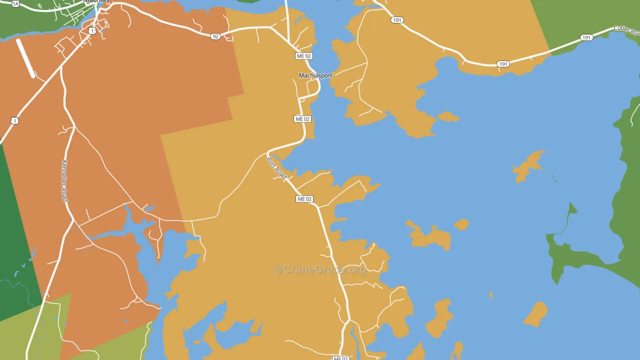Machiasport, ME Map of Arson Rates