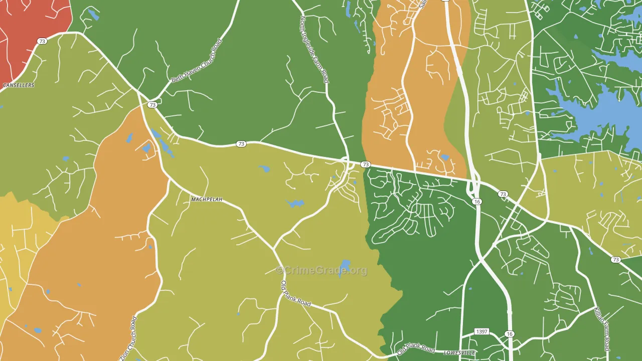 Machpelah, NC Map of Arson Rates