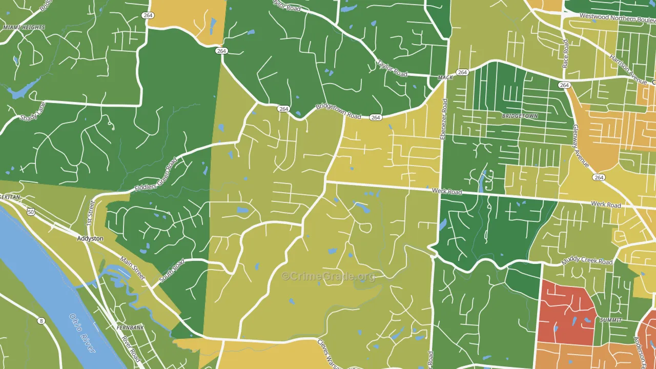 Mack South, Cincinnati, OH Map of Arson Rates