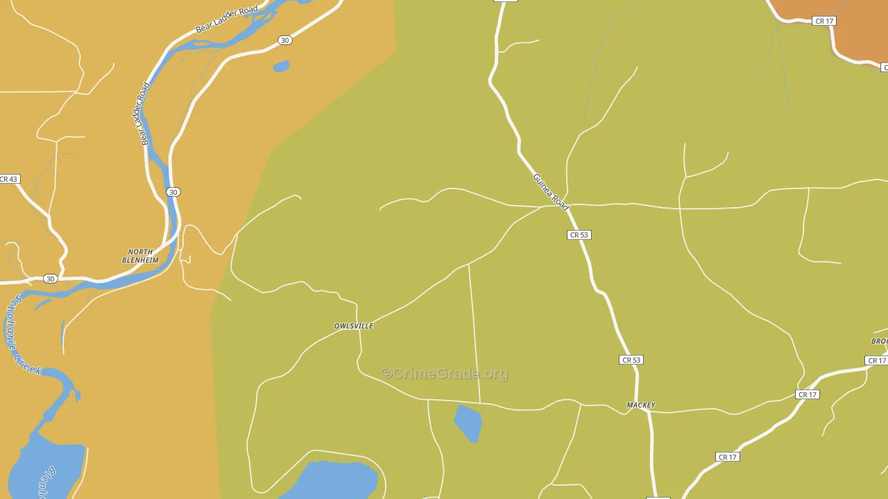 Mackey, NY Map of Arson Rates