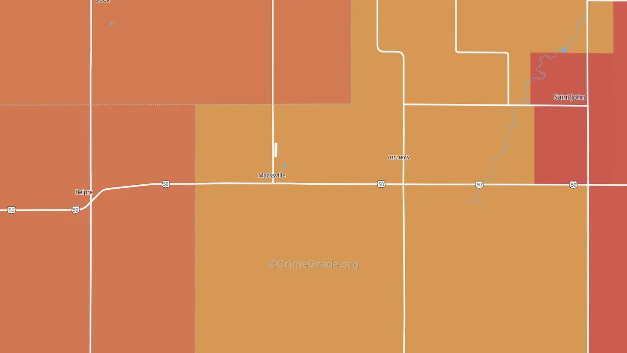 Macksville, KS Map of Arson Rates
