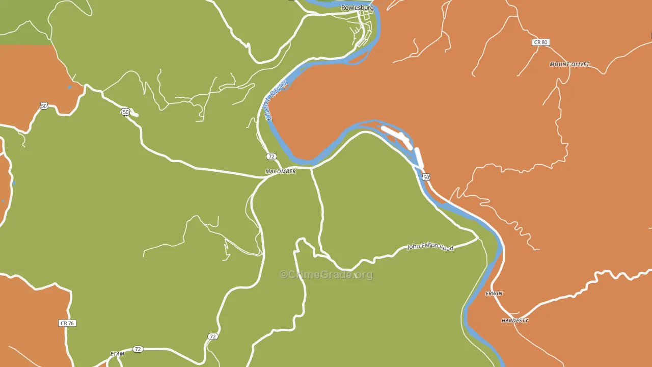 Macomber, WV Map of Arson Rates