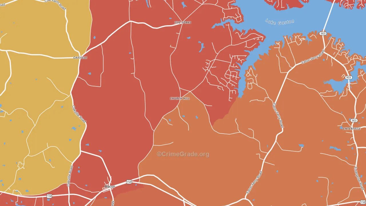 Macon, NC Map of Arson Rates