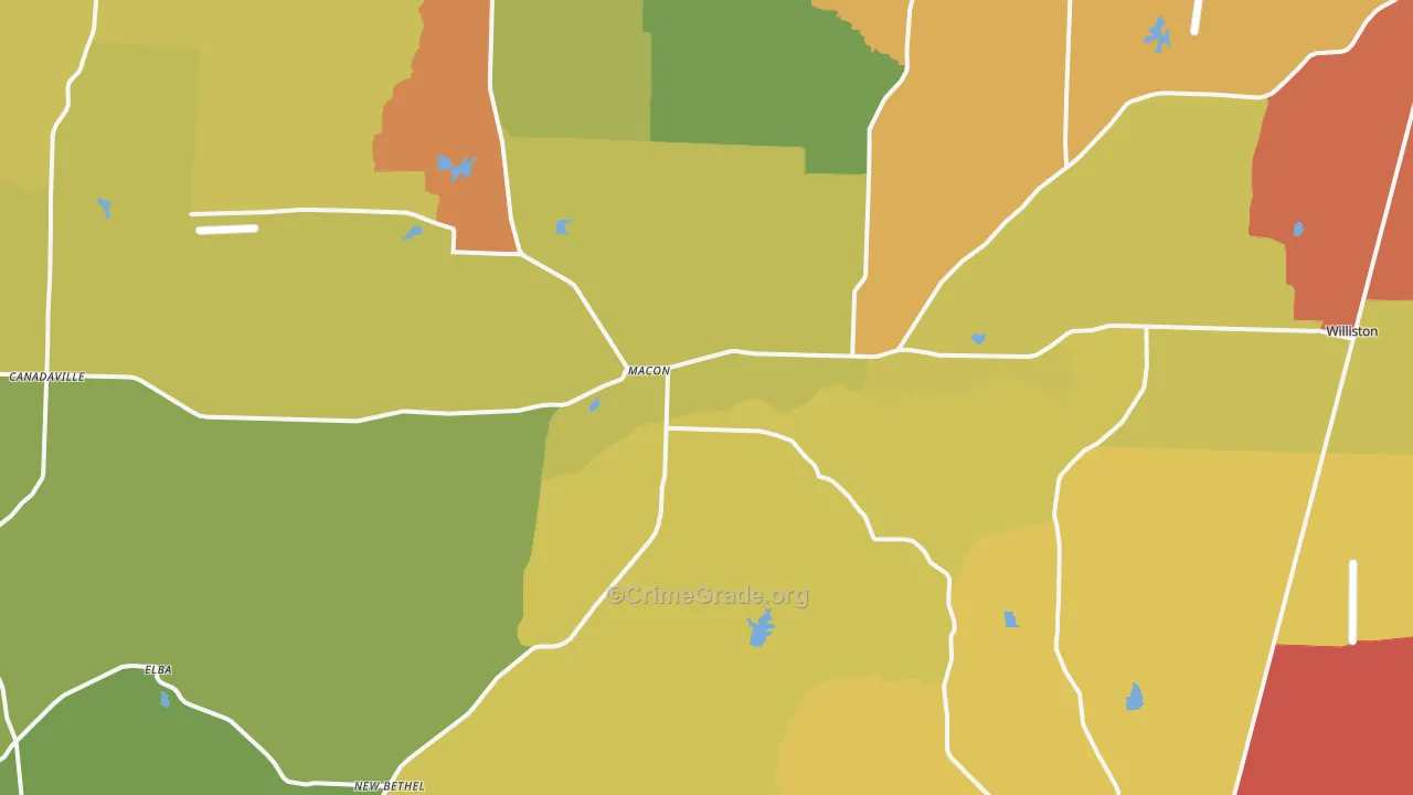 Macon, TN Map of Arson Rates