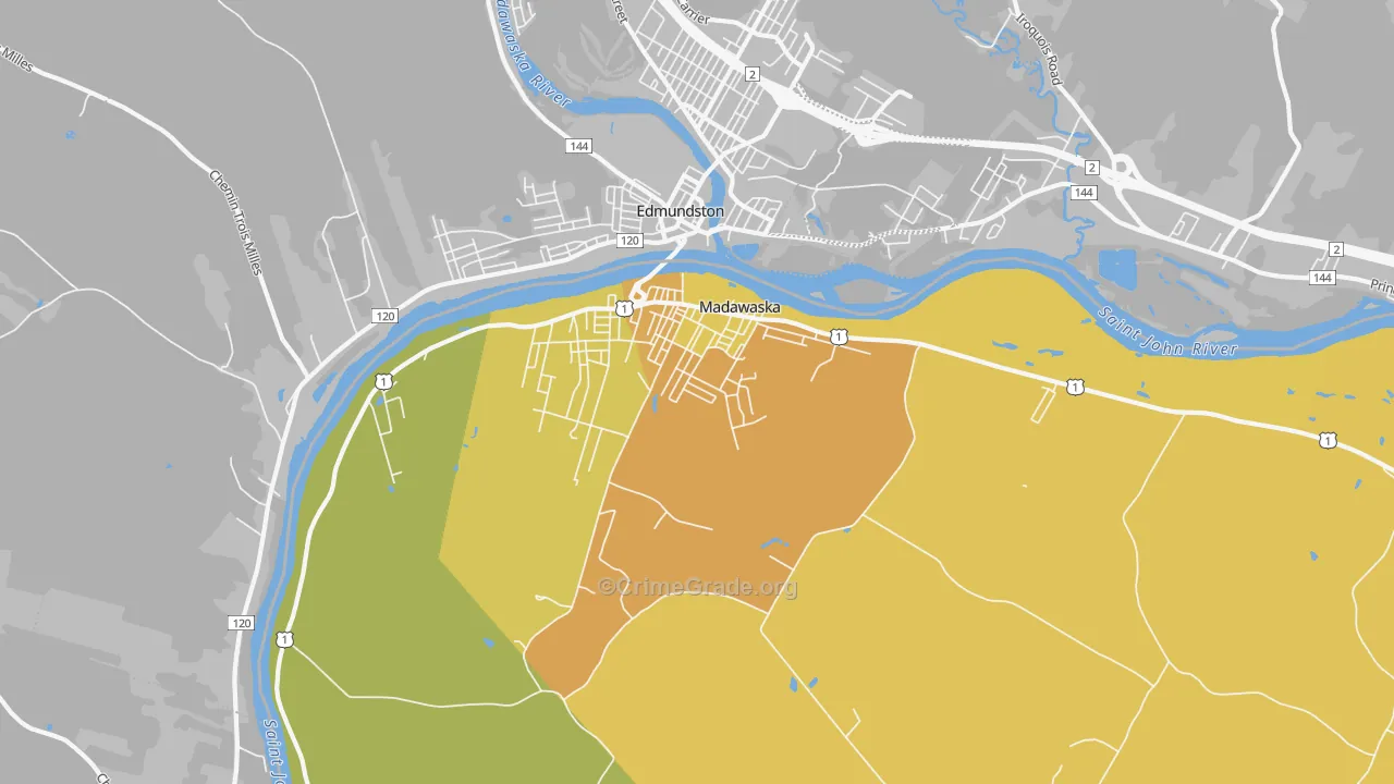 Madawaska, ME Map of Arson Rates