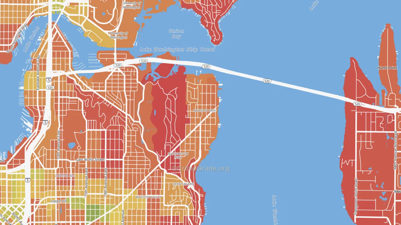 Madison Park, Seattle, WA Map of Arson Rates
