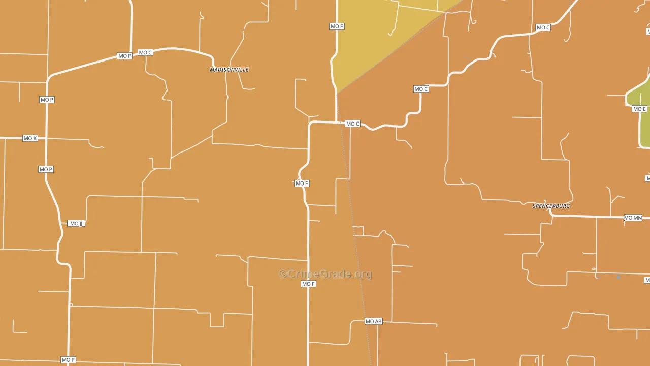 Madisonville, MO Map of Arson Rates