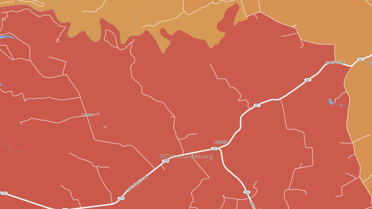 Madrid, KY Map of Arson Rates