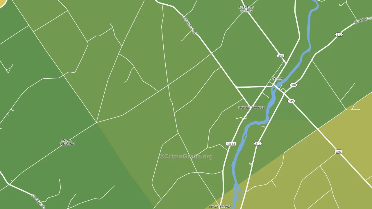 Madrid Springs, NY Map of Arson Rates