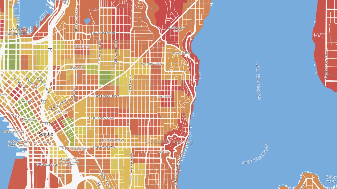 Madrona, Seattle, WA Map of Arson Rates