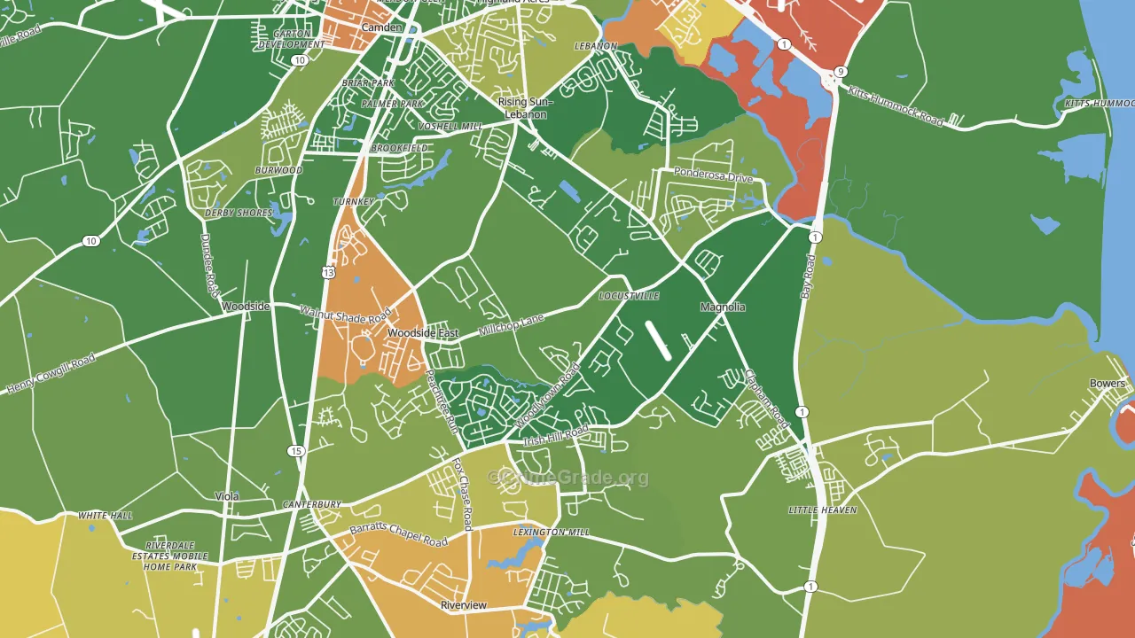 Magnolia, DE Map of Arson Rates