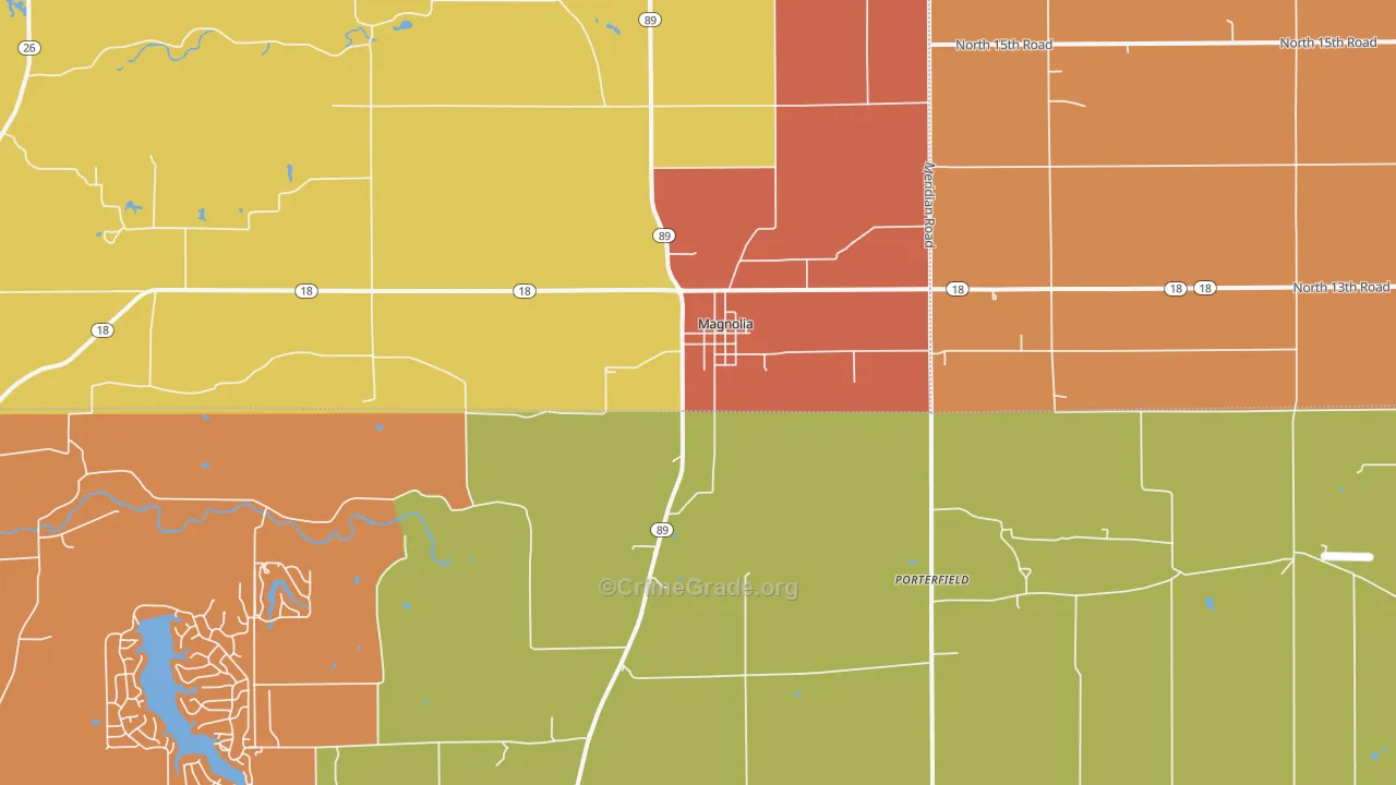 Magnolia, IL Map of Arson Rates