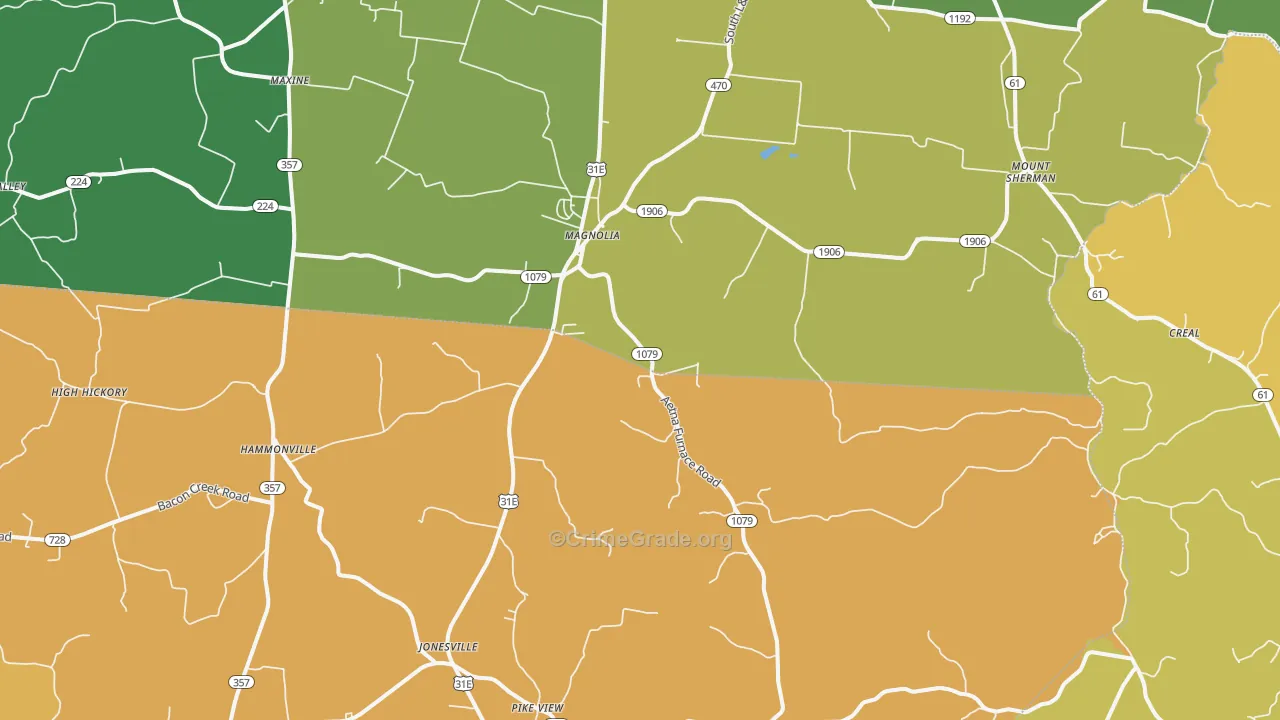 Magnolia, KY Map of Arson Rates
