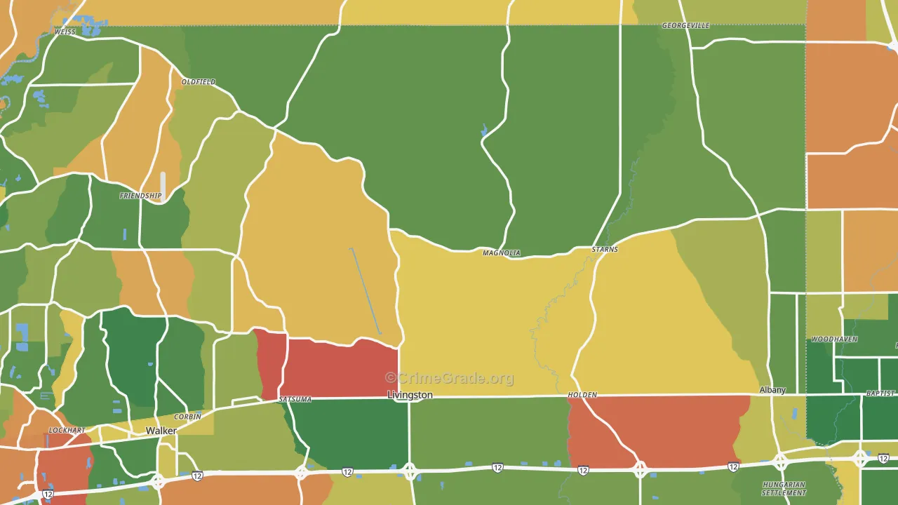 Magnolia, LA Map of Arson Rates