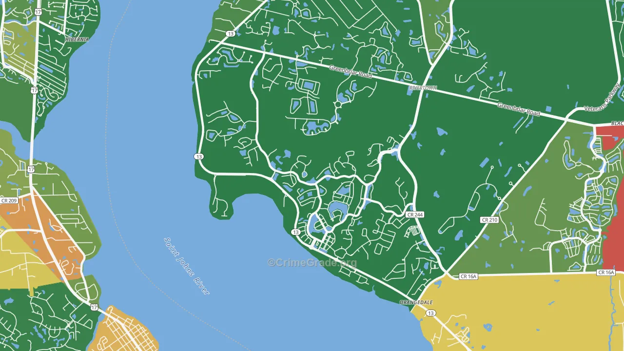 Magnolia Springs, FL Map of Arson Rates