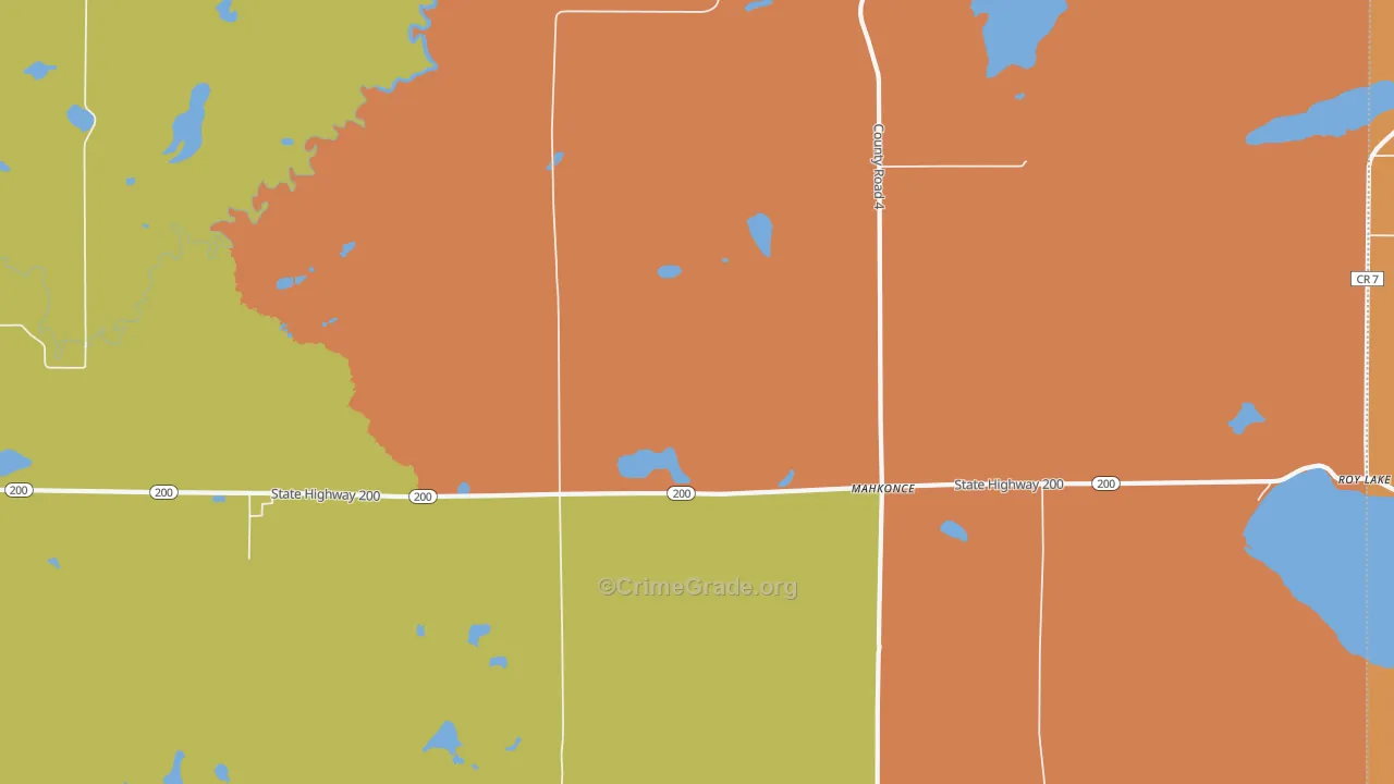 Mahkonce, MN Map of Arson Rates