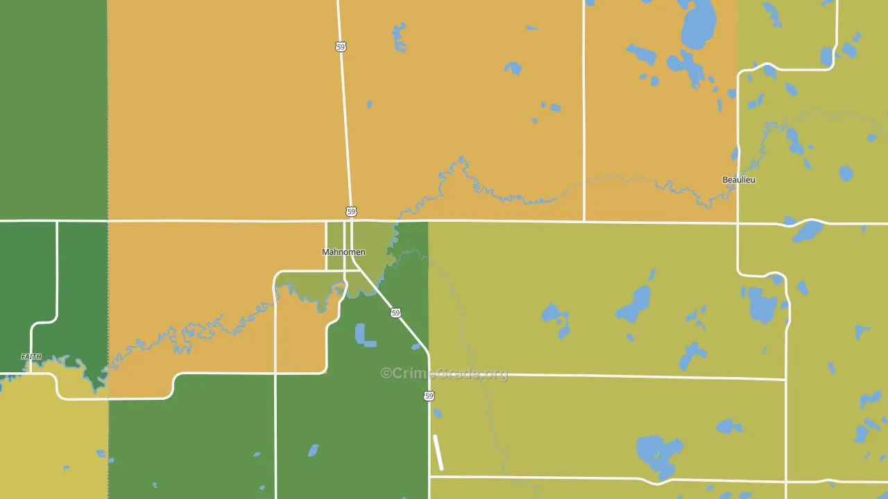 Mahnomen, MN Map of Arson Rates