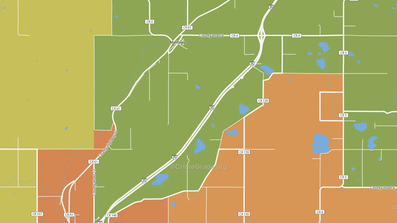 Mahtowa, MN Map of Arson Rates