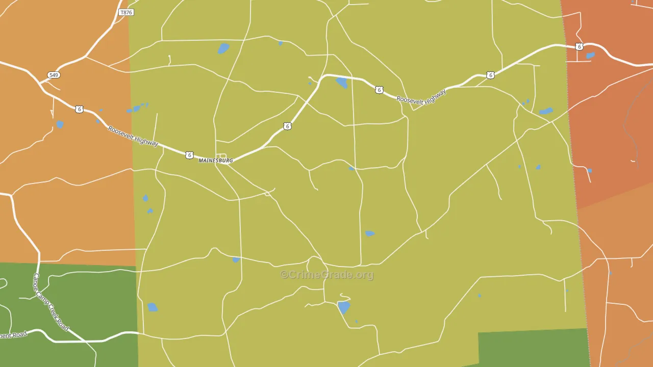 Mainesburg, PA Map of Arson Rates