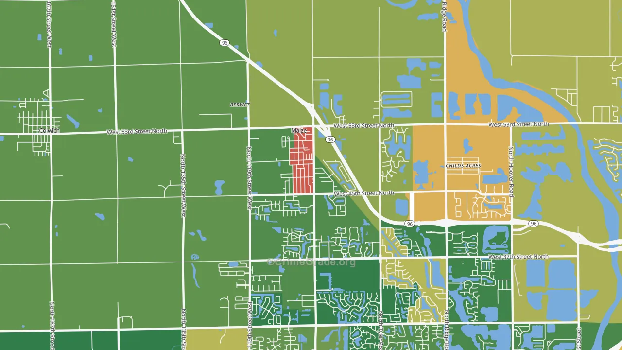 Maize, KS Map of Arson Rates