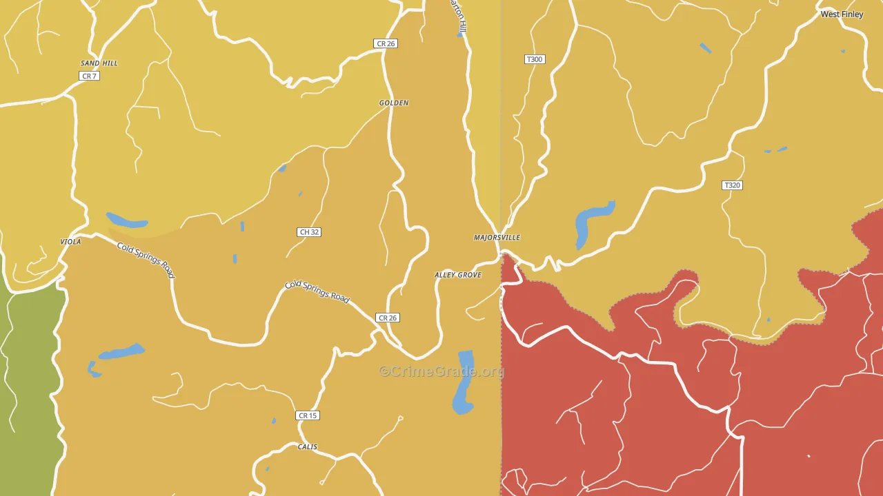 Majorsville, WV Map of Arson Rates