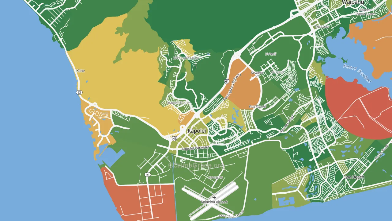 Makakilo-Kapolei-Honokai Hale, Kapolei, HI Map of Arson Rates