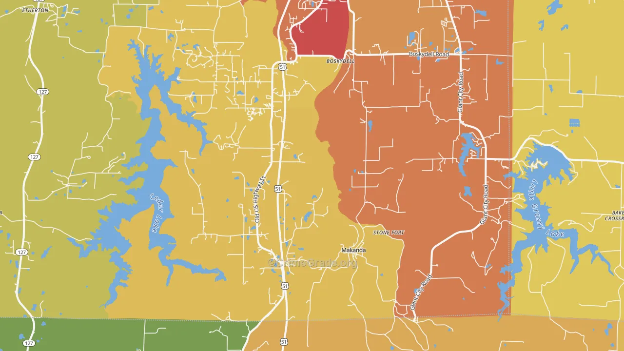 Makanda, IL Map of Arson Rates