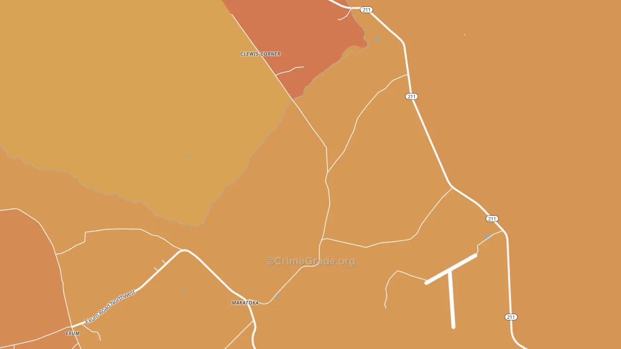 Makatoka, NC Map of Arson Rates