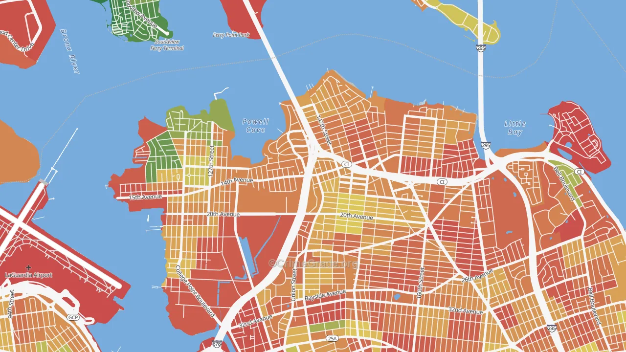 Malba, Queens, NY Map of Arson Rates