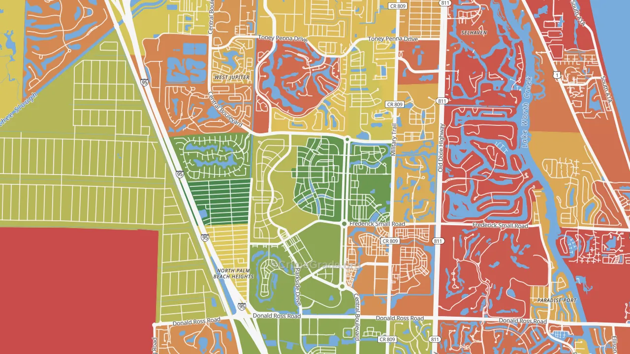 Mallory Creek at Abacoa, Jupiter, FL Map of Arson Rates